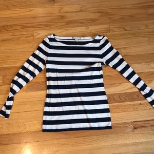 Striped Boat Neck Long Sleeve T